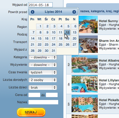 Wybór daty