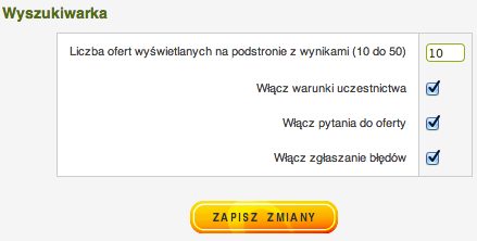 Edycja ustawień wyszukiwarki
